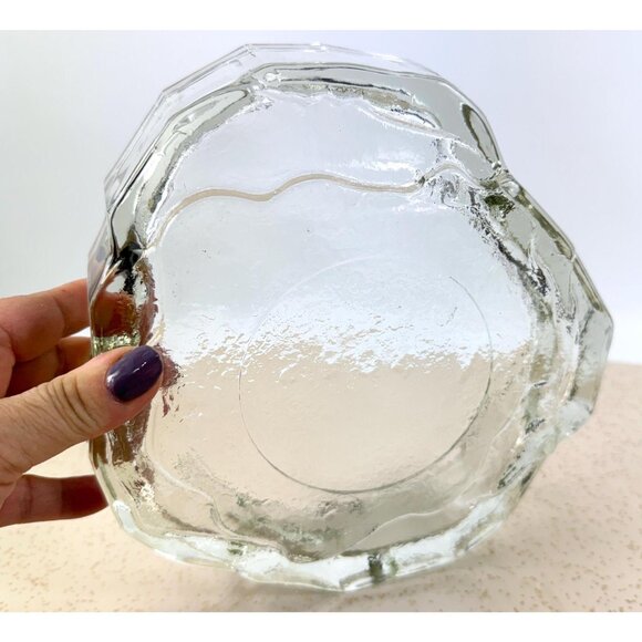 Vintage Iceberg ashtray, freeform clear glass, Scandinavian style catch-all - Picture 9 of 10